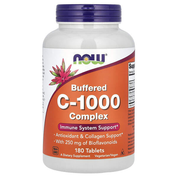 NOW Foods, зөөлрүүлсэн C-1000 цогц, 180 шахмал