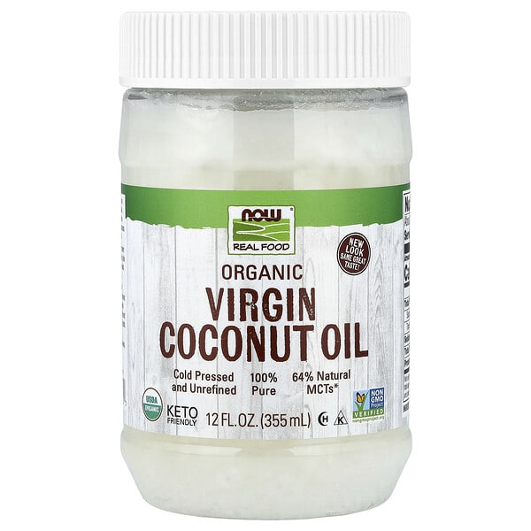NOW Foods, Real Food, органик Virgin кокосын тос, 12 fl oz (355 ml)