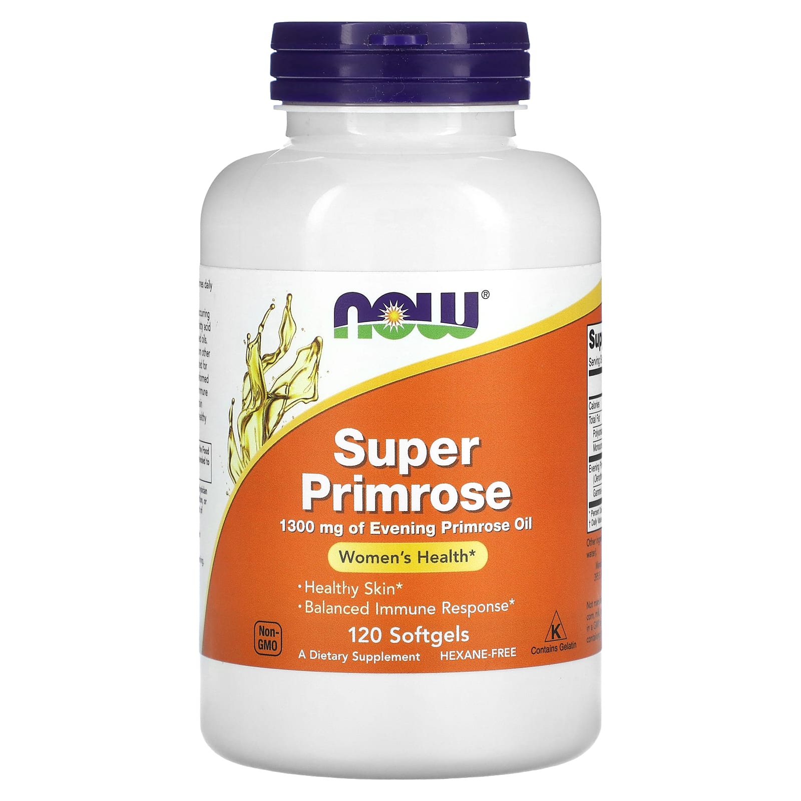 NOW Foods Super Primrose Evening Primrose Oil 1,300 mg 120 Softgels