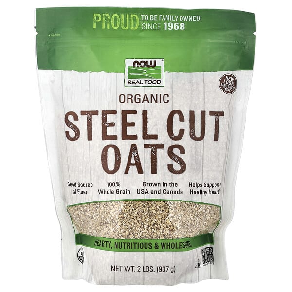 NOW Foods, Real Food, органик Steel Cut Oats, 2 lbs (907 g)