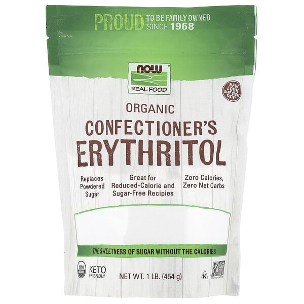 NOW Foods, Real Food, органик Confectioner's Erythritol, 1 lb (454 g)