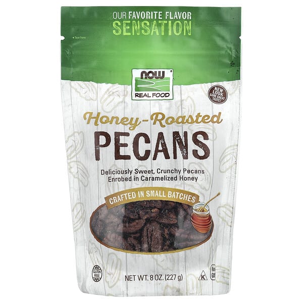 NOW Foods, Real Food, Honey Roasted Pecans, 8 oz (227 g)