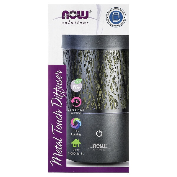 NOW Foods, Solutions, Metal Touch Diffuser, Black, 1 Diffuser (Discontinued Item)
