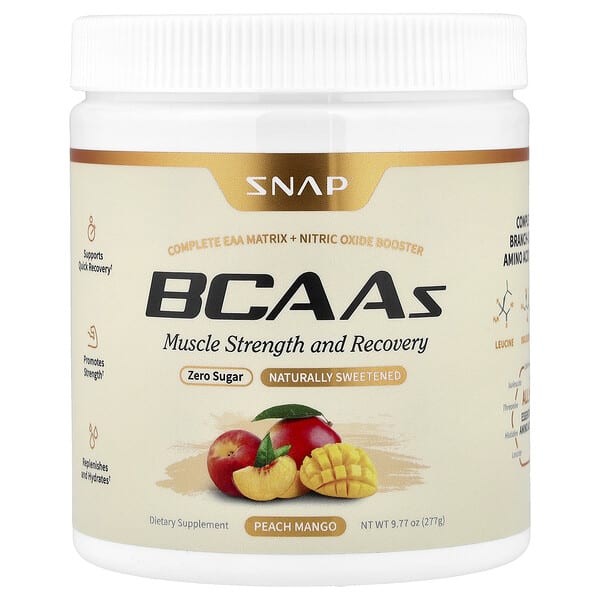 Snap Supplements, BCAAs, Peach Mango, 9.77 oz (277 g)