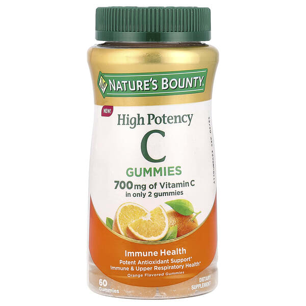Nature's Bounty, Витамин C чихэр, өндөр идэвхт, Orange, 60 Gummies (350 mg per Gummy)
