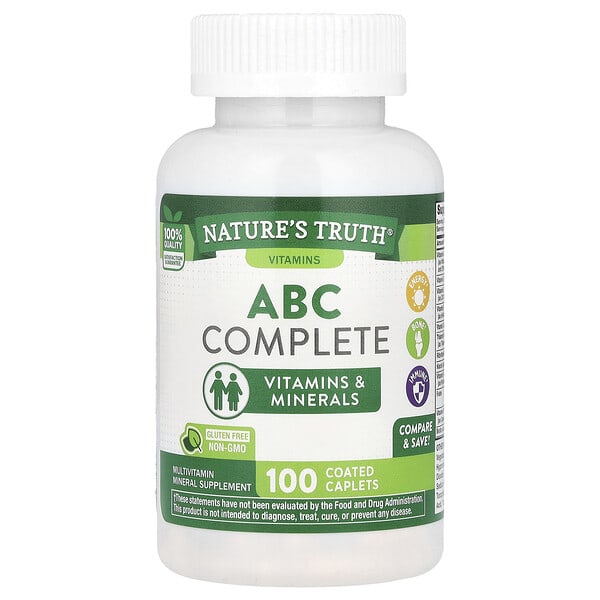 Nature's Truth, ABC Complete Мультивитамин, 100 Coated шахмал
