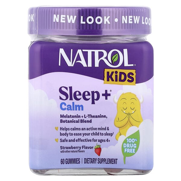Natrol, Хүүхдийн, Sleep +® Calm Gummies, Age 4+, Strawberry, 60 чихэр