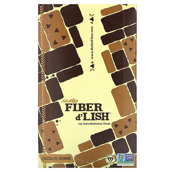 NuGo Nutrition, Fiber d'Lish, Chocolate Brownie, 16 Bars, 1.6 oz (45 g) Each