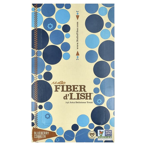 NuGo Nutrition, Fiber d'Lish, Blueberry Cobbler, 16 Bars 1.6 oz (45 g) Each