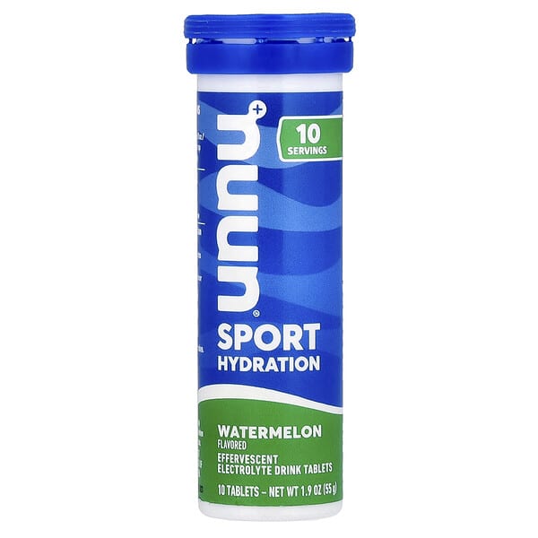 Nuun, Sport Hydration, Effervescent Electrolyte Drink, Watermelon, 10 шахмал