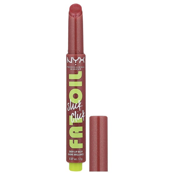 NYX Professional Makeup, Fat Oil Slick Click, Shiny Lip Balm, 03 No Filter Needed, 0.07 oz (2 g)