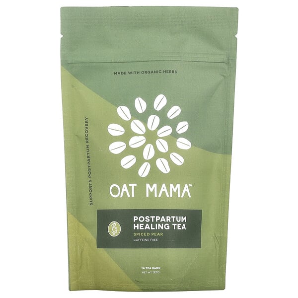 Oat Mama, Postpartum Healing Tea, Spiced Pear, Caffeine Free, 14 Tea Bags, 32 g