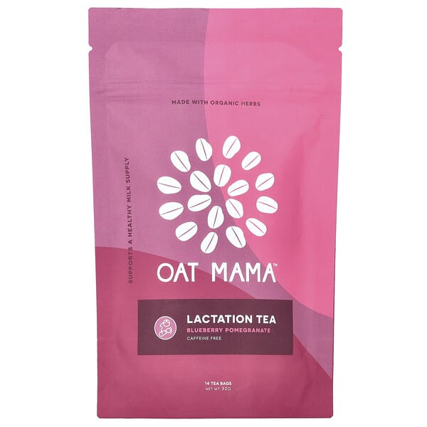 Oat Mama, Lactation Tea, Blueberry Pomegranate, Caffeine Free, 14 Tea Bags, 32 g