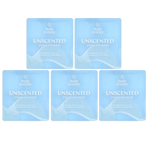 Body Restore, Steam Eye Mask, Fragrance Free, 5 Pack