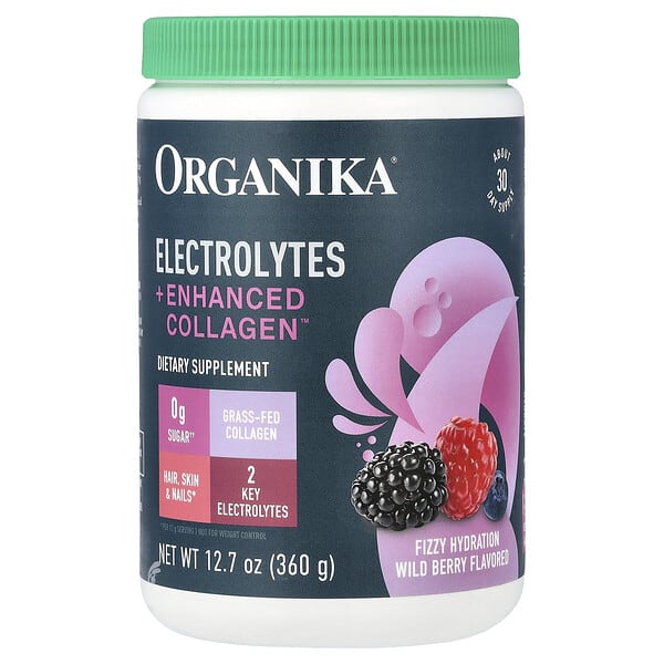 Organika, Electrolytes + Enhanced Collagen™, Wild жимс, 12.7 oz (360 g)