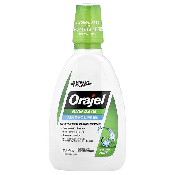 Orajel, Gum Pain, спиртгүй, Soothing Mint, 16 fl oz (473.2 ml)