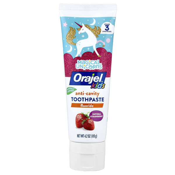 Orajel, Хүүхдийн, Anticavity Fluoride Toothpaste, 2-10 Years, байгалийн Strawberry, 4.2 oz (119 g) (Discontinued Item)