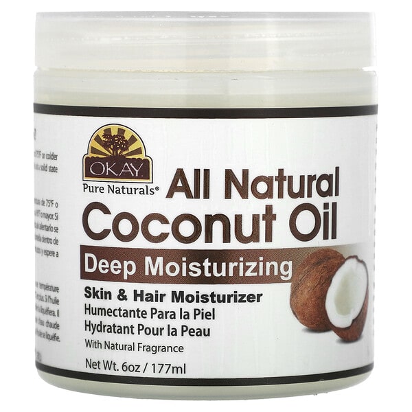 Okay Pure Naturals, All Natural Coconut Oil, Deep Moisturizing, 6 oz (177 ml) (Discontinued Item)