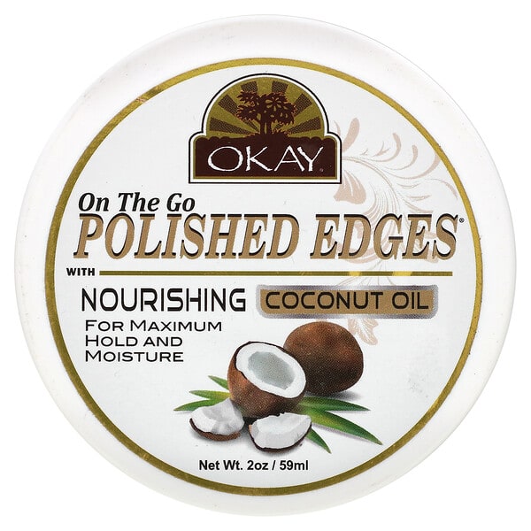 Okay Pure Naturals, On The Go Polished Edges With Nourishing Coconut Oil, 2 oz (59 ml) (Discontinued Item)