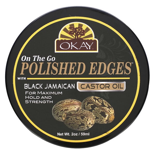 Okay Pure Naturals, Polished Edges with Black Jamaican Castor Oil, 2 oz (59 ml)