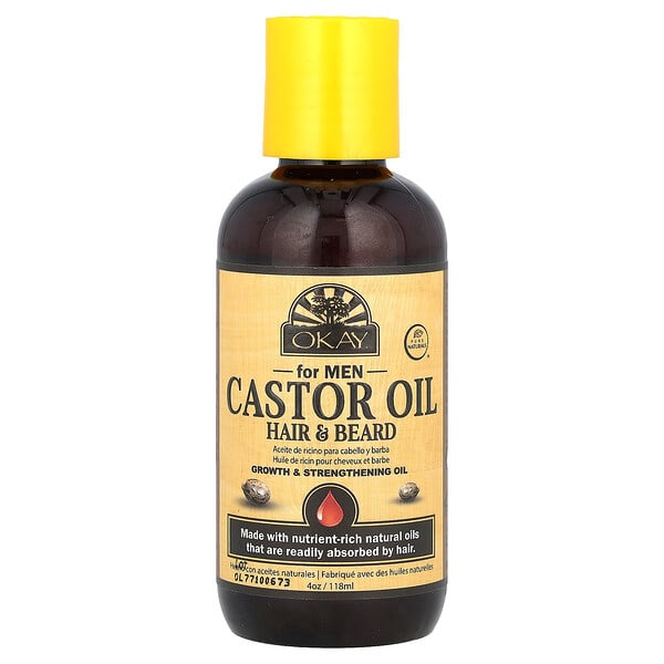 Okay Pure Naturals, касторын тос, Hair & Beard, For Эрэгтэйчүүдийн, 4 oz (118 ml) (Discontinued Item)