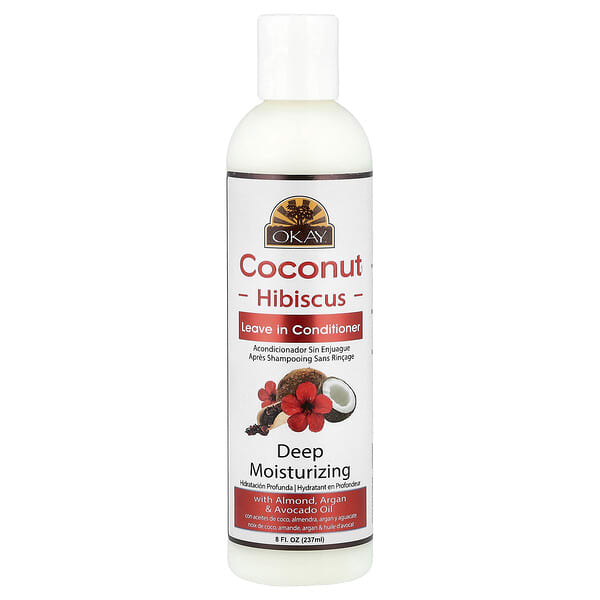 Okay Pure Naturals, Deep Moisturizing Leave in Conditioner, Coconut Hibiscus, 8 fl oz (237 ml)