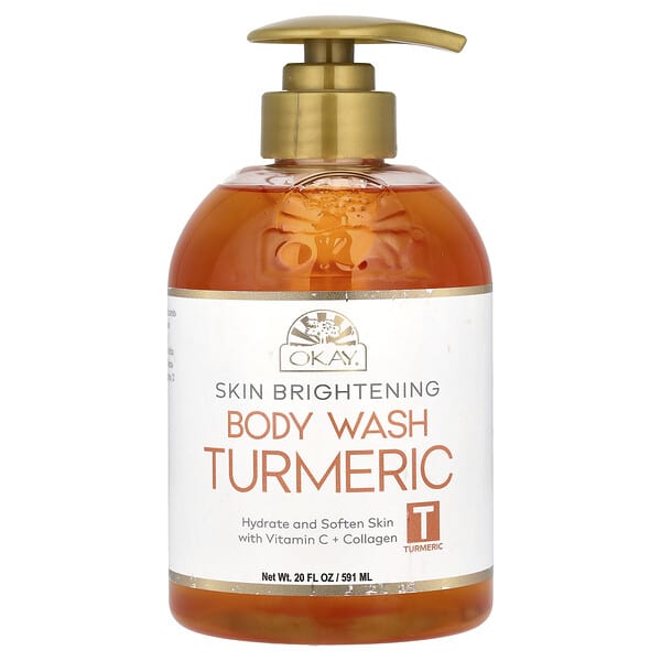 Okay Pure Naturals, Skin Brightening, Body Wash, Куркума, 20 fl oz (591 ml)