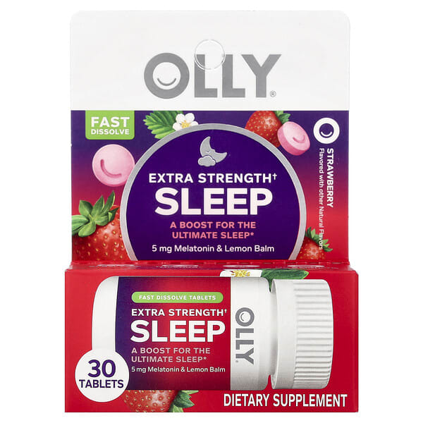OLLY, Sleep, хүчтэй, Strawberry, 30 шахмал