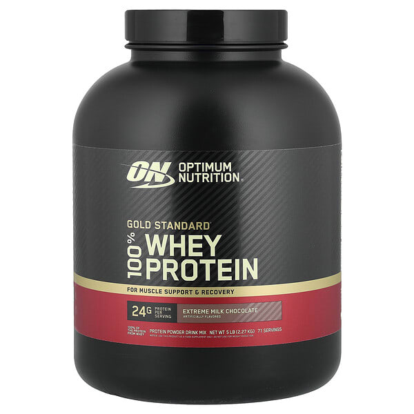 Optimum Nutrition, Gold Standard® 100% Whey Protein, Extreme Milk Chocolate, 5 lb (2.27 kg)