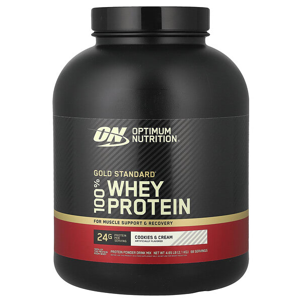 Optimum Nutrition, Gold Standard® 100% Whey Protein, Cookies & Cream, 4.65 lb (2.1 kg)