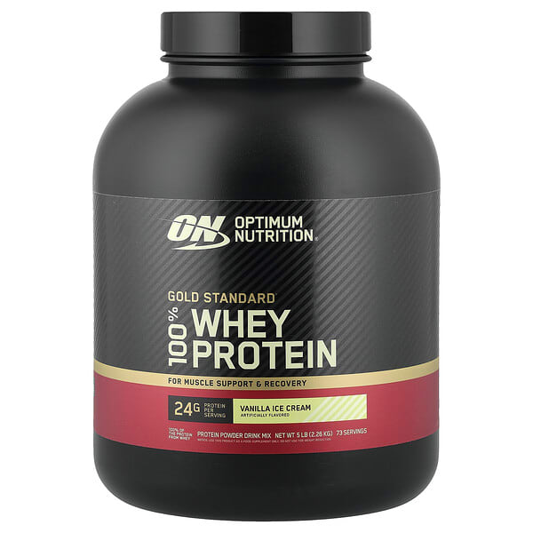 Optimum Nutrition, Gold Standard® 100% Whey, Vanilla Ice Cream, 5 lb (2.26 kg)