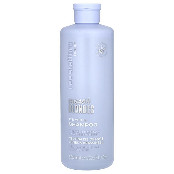 Lee Stafford, Bleach Blondes, Ice White Shampoo, For Bleached, Highlighted & Naturally Dark Blonde Hair, 16.9 fl oz (500 ml) (Discontinued Item)