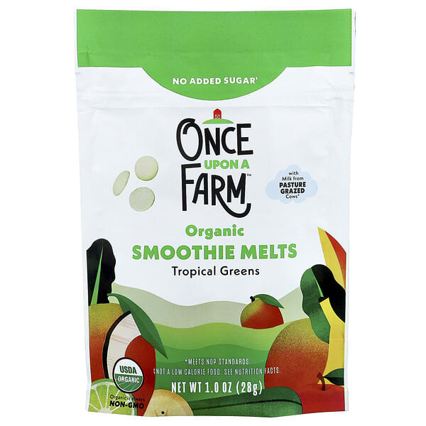 Once Upon A Farm, Organic Smoothie Melts, Toddler, Tropical Greens, 1 oz (28 g)