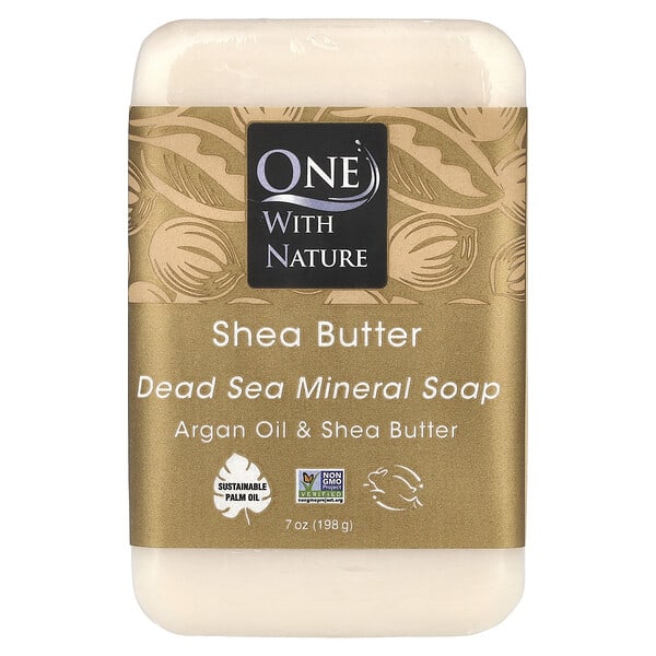 One with Nature, Dead Sea Mineral Bar Soap, Shea Butter, 7 oz (198 g) (Discontinued Item)
