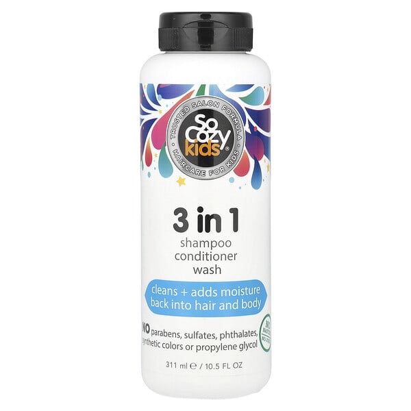 SoCozy, Хүүхдийн, 3 in 1 Shampoo Conditioner Wash, 10.5 fl oz (311 ml)
