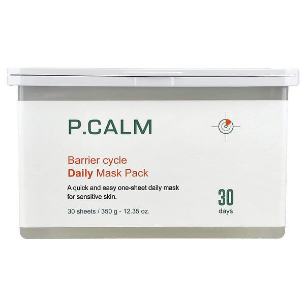 P.CALM, Barrier Cycle Daily Beauty Mask Pack, 30 Sheets, 12.35 oz (350 g)