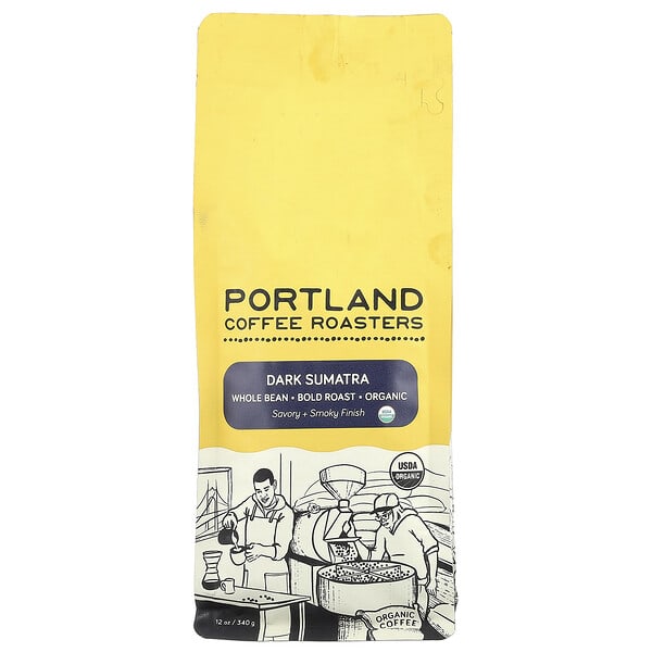 Portland Coffee Roasters, Organic Coffee, Dark Sumatra, бүтэн Bean, Bold Roast, 12 oz (340 g)