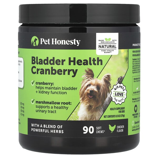 Pet Honesty, Bladder Health Cranberry, For Dogs, Chicken, 90 Soft Chews, 9.5 oz (270 g)