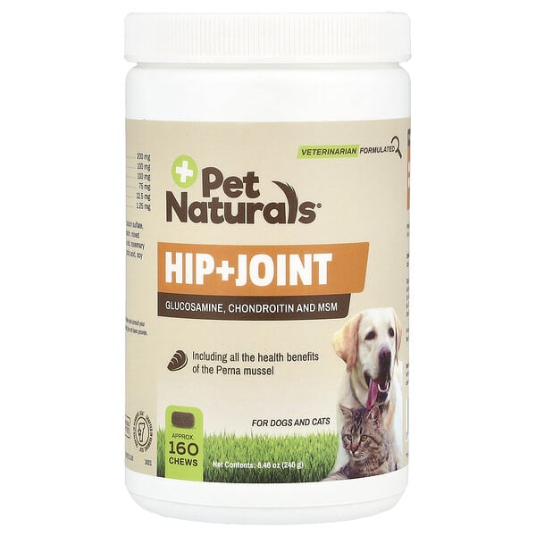 Pet Naturals, Hip + Joint, For Dogs ба Cats, 160 Chews, 8.46 oz (240 g)