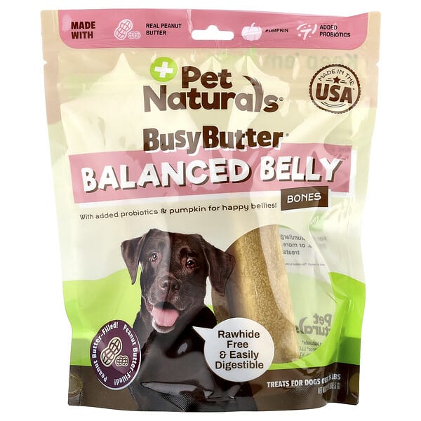Pet Naturals, BusyButter®, Balanced Belly Bones, For Dogs Over 26 lbs, Peanut Butter-Filled, 13 oz (368.5 g)