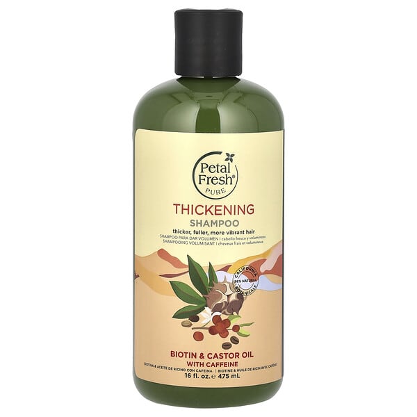 Petal Fresh, цэвэр, Thickening Shampoo, Biotin & Castor Oil With Caffeine, 16 fl oz (475 ml)