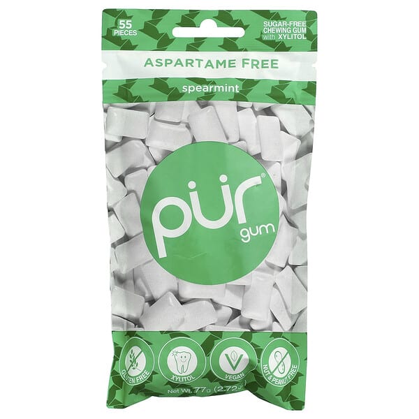The PUR Company, Chewing Gum, Spearmint, 55 ширхэг, 2.72 oz (77 g)