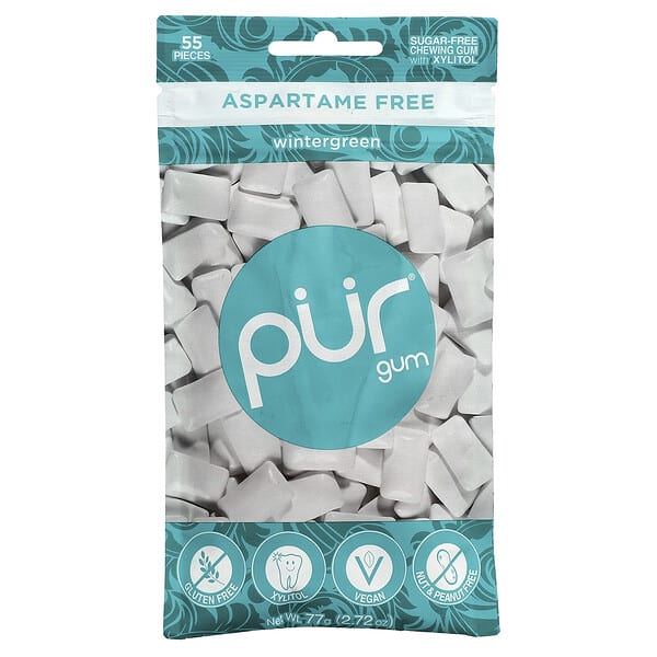 The PUR Company, Chewing Gum, Wintergreen, 55 ширхэг, 2.72 oz (77 g)