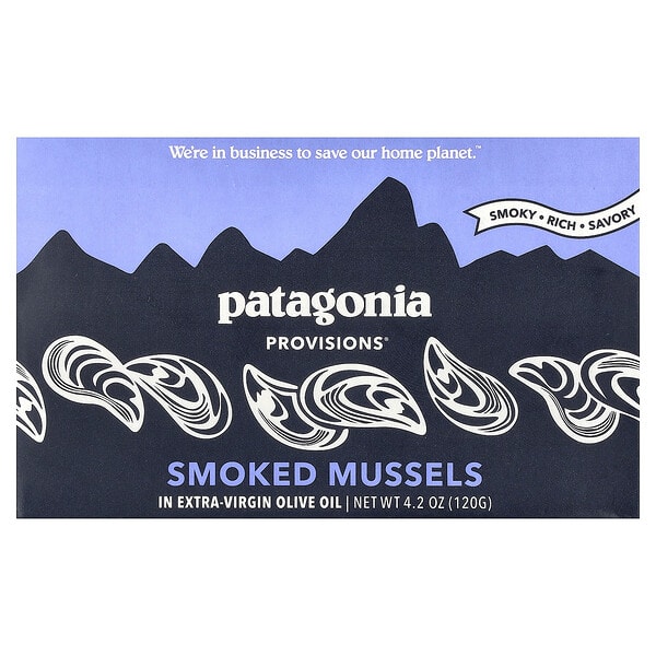 Patagonia Provisions, Smoked Mussels In Extra-Virgin Olive Oil, 4.2 oz (120 g)