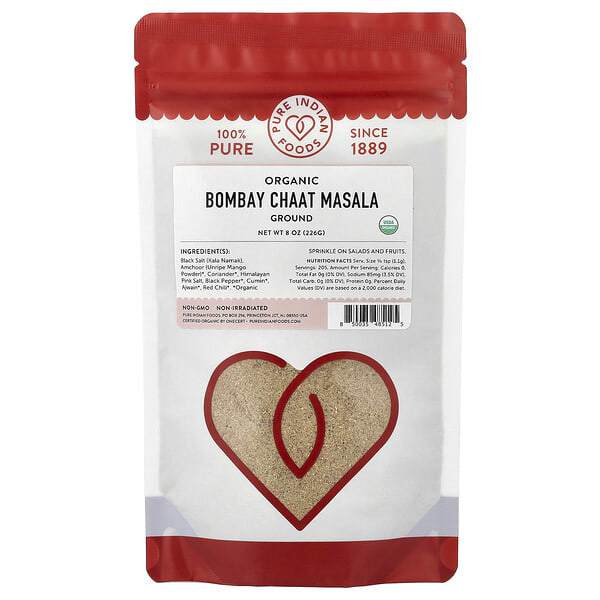Pure Indian Foods, Organic Bombay Chaat Masala, Ground, 8 oz (226 g)