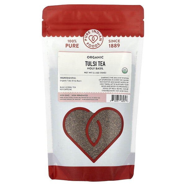 Pure Indian Foods, Organic Tulsi Tea, Holy Basil, Caffeine Free, 5.5 oz (156 g)