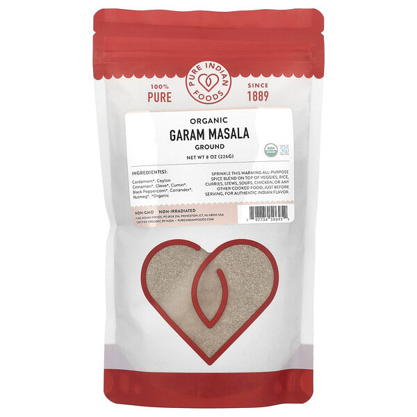 Pure Indian Foods, органик Garam Masala, Ground, 8 oz (226 g)
