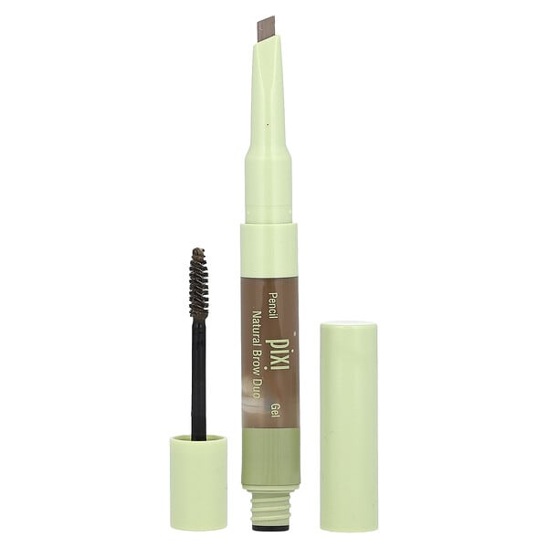 Pixi Beauty, 2-In-1 Natural Brow Duo, Brow Pencil & Gel, 0305  Natural Brown, 1 Count (Discontinued Item)