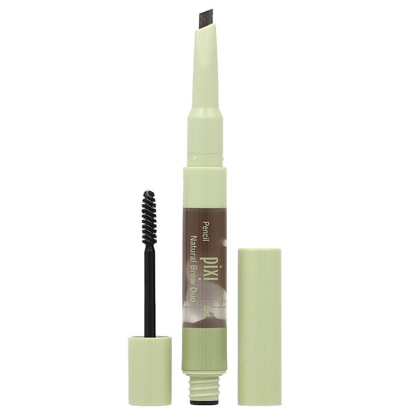 Pixi Beauty, 2-In-1 Natural Brow Duo, Brow Pencil & Gel, 0633  Deep Brunette, 1 ширхэг