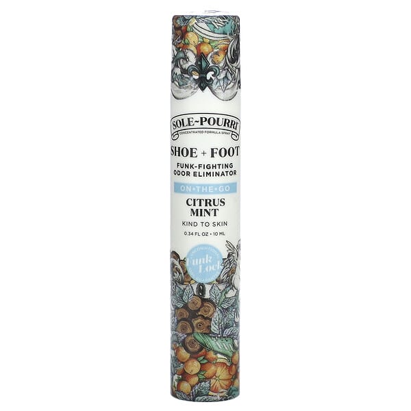 Poo-Pourri, Sole-Pourri™  Shoe + Foot Funk-Fighting Odor Eliminator, Citrus Mint, 0.34 fl oz (10 ml)